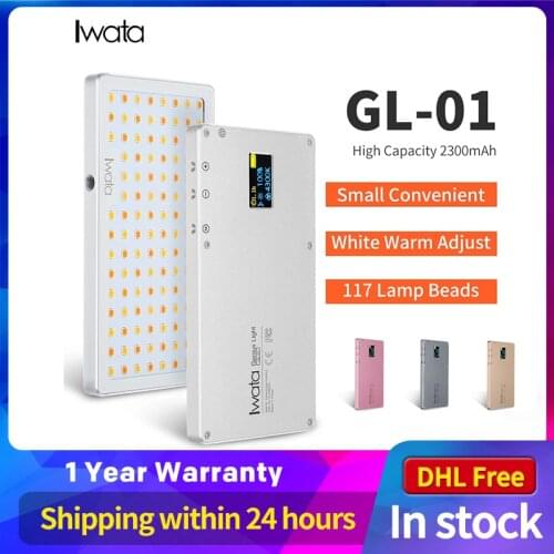 Iwata 117 LED Fill Light CRI Super Natural Light 3000K-5500K Ultra-thin Portable Phone Video Light Aluminum Dimmable Photography