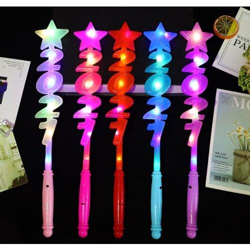 2021LED Star Wand Luminous Glow Stick New Year Christmas Party Prop Christmas And New Year Childrens Gifts