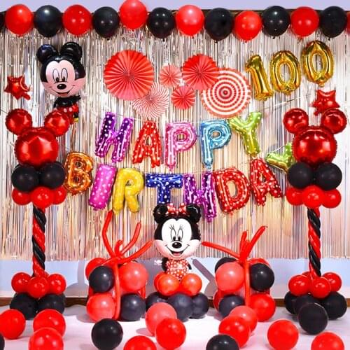 Mickey Minnie Party Decoration Balloon Number Balloon Baby Shower Party Balloon Decoration Birthday Decoration