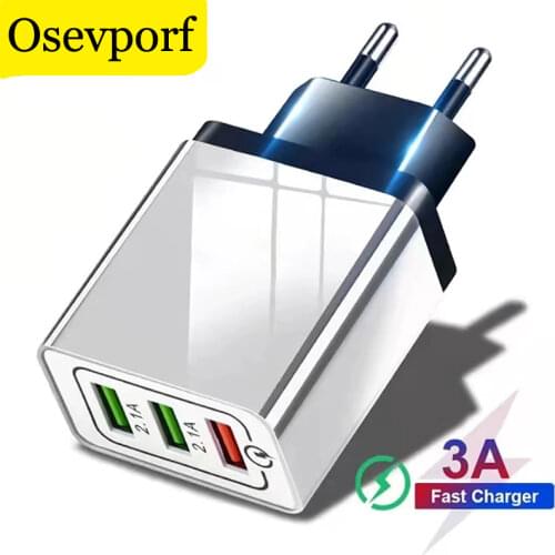 18W Quick Charge 3.0 USB Charger QC3.0 QC 4.0 Fast Charging Multi Plug Mobile Phone Charger for iPhone 11 Pro Max Travel Adapter