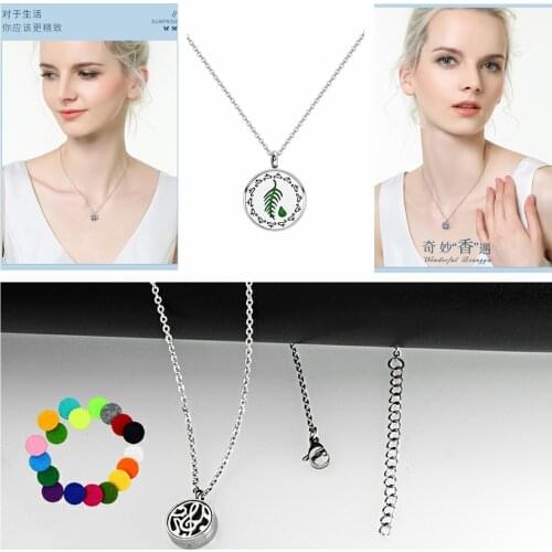 12mm Charms Choker Necklace Stainless Steel Jewelry Pendant Chains Essential Oil Aromatherapy Perfume Diffuser Locket Women Gift