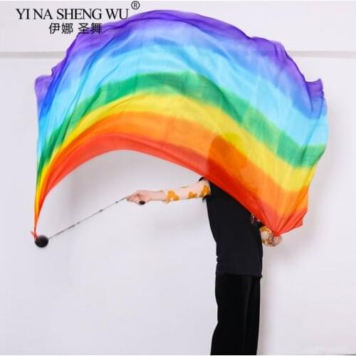 1/2pcs Real Silk Veil With 1/2pcs POI Thrown Balls Belly Dance Stage Performance Props Dance Accessory Professional Customized