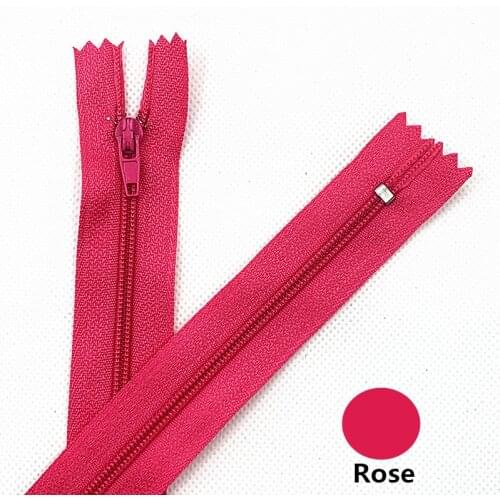 10pcs 4Inch-24inch(10cm-60Cm)Rose red Nylon Coil Zippers for Tailor Sewing Crafts Nylon Zippers Bulk