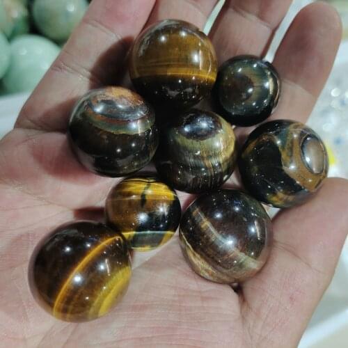 2-3cm Natural yellow and blue tiger eye crystal healing ball