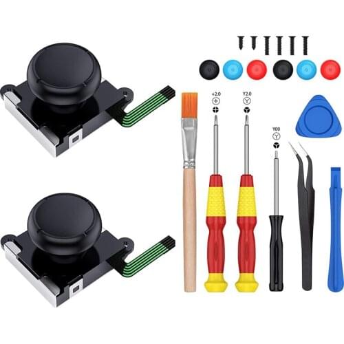 2-Pack 3D Joycon Joystick Replacement,ABLEWE Analog Thumb Stick Joy Con Repair Kit for Nintendo Switch, Include Tri-Wing, Cross