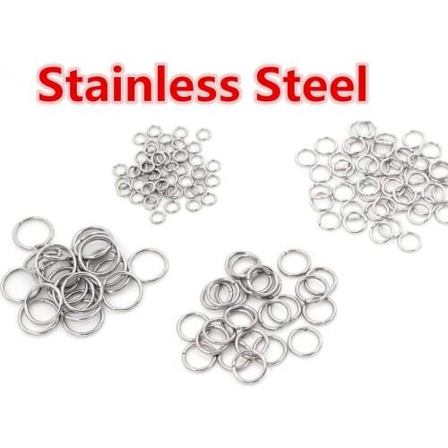 200pcs/Lot 3/4/5/6/7/8/10mm Stainless Steel DIY Jewelry Findings Open Single Loops Jump Rings & Split Ring for jewelry making