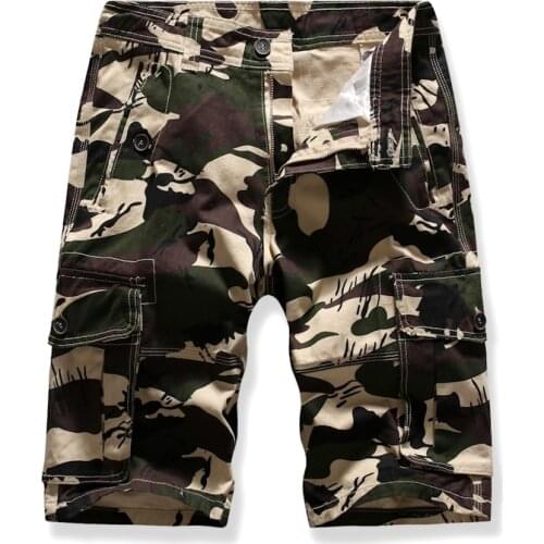 2021 Mens Camouflage Cargo Shorts Casual Shorts Male Loose Work Shorts Mens Military cargo Shorts Plus Size 30-38