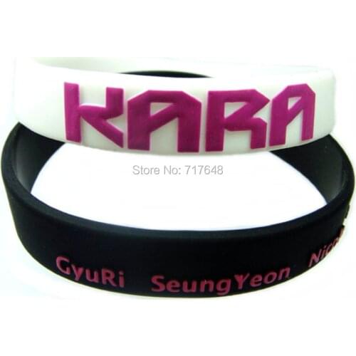 300pcs kpop KARA wristband silicone bracelets free shipping by FEDEX