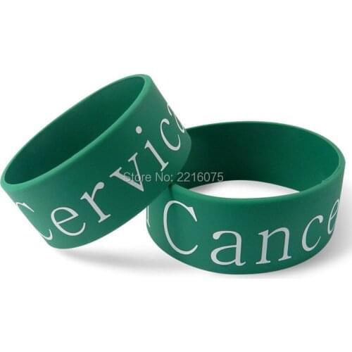 300pcs One inch Cervical Cancer Medical Alert wristband silicone bracelets free shipping by DHL express