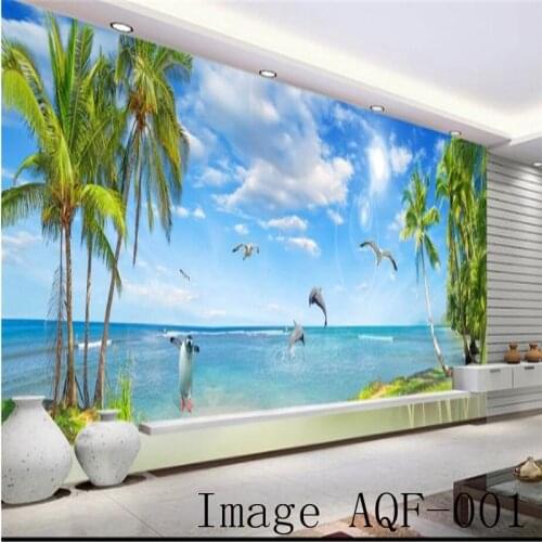 Beibehang Custom 3d wallpaper huge panoramic sea view landscape living room Hawaii mural living room sofa TV wall