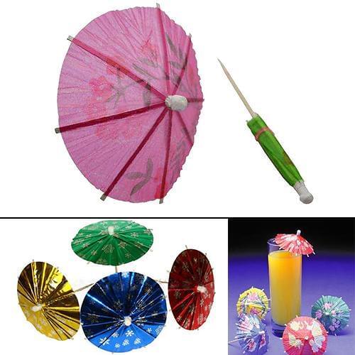 50PCS DIY Paper Cake Topper Picks Umbrella Cocktail Parasols Drinks Picks Kids Birthday/Wedding Party Decoration Wedding Favors