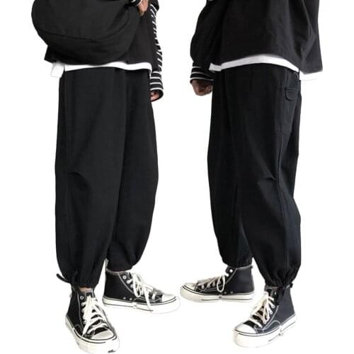 80% Hot Sales!!! Fashion Men Soft Breathable Ankle Tie Drawstring Loose Pants Ninth Trousers