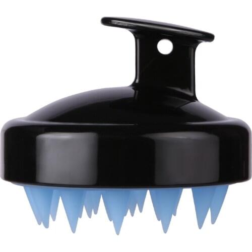 Barber Accessories Silicone Black and Blue Shampoo Brush Benefits for Scalp and Hair Salon Tool