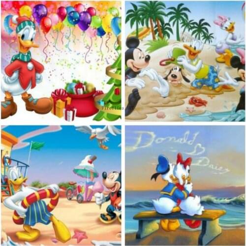 Disney Full Drill 5D DIY Diamond Painting"Donald Duck and Mickey Mouse"Diamond Embroidery Cross Stitch Kits Wall Art Home Decor