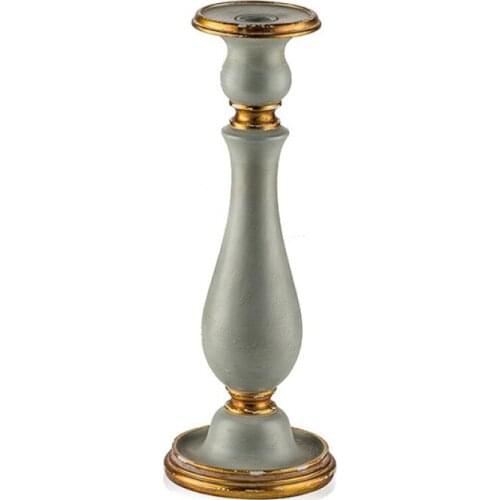 Porio Gold-blue Large Candle holder 31x12