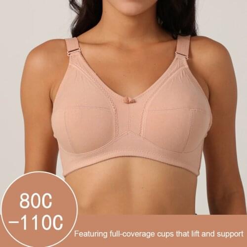 Plus Size Bra for Women Fashion Ladies Lingerie C Cup Minimizer Underwear Breathable Push Up Bras Wire Free Seamless Bralette