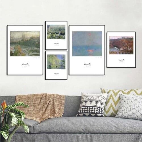 Home Decoration Modern Wall art poster Picture Print Canvas Painting Oil Unframed Drawings Claude Monet 5 Impression Sunrise