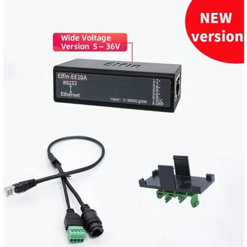 Elfin-EE10A Serial Port RS232 to Ethernet Serial Device Server Modbus TPC IP Protocol 5~36V Voltage Connect Network Small Size