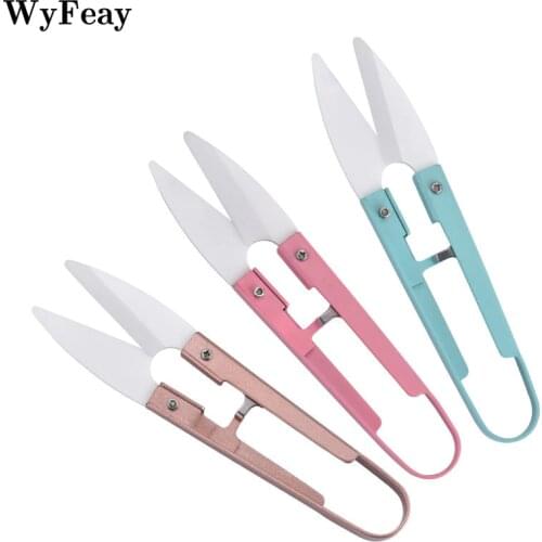 Ceramic U-shaped Knife Cross-stitch Embroidery Scissors Thread Head Yarn Fish Line Sewing Ceramic Yarn Shears Tools for Sewing