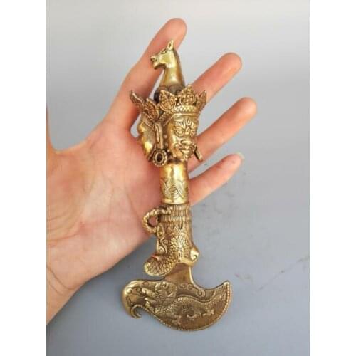 Chinese horse head Three-sided Buddha vajra pestle Exorcism Tools