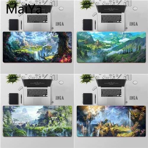 Maiya Top Quality Beautiful Anime Fantasy Town Tree Durable Rubber Mouse Mat Pad Free Shipping Large Mouse Pad Keyboards Mat