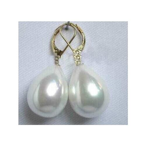 Beautiful Jewelry 13mm white shell Pearl Earrings>Lovely Fine Nobility Ladys Womens Earrings