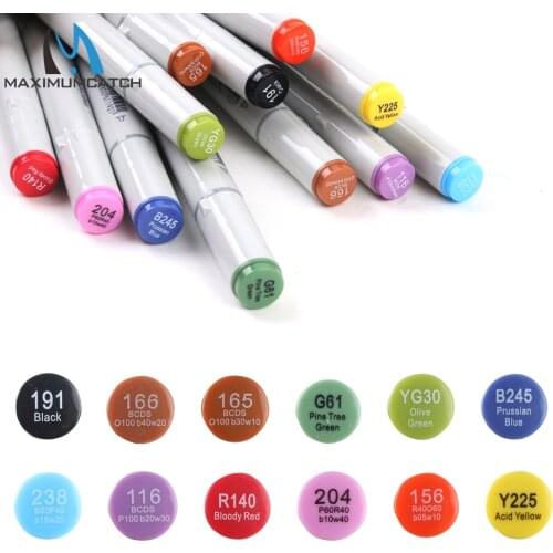 Maximumcatch 12 Colors Waterproof Fly Tying Marker Double Head UV Resistant