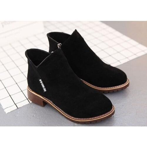 Fashion Women Boots 2019 New Winter Boots Low Heels Women Shoes Non-Slip Work Shoes Zipper Ladies Shoes