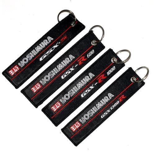 Motorcycle Embroidered Keyring For Suzuki GSXR600 GSXR750 GSXR1000 Hayabusa Fabric Key Holder Chain Ring Collection Keychain
