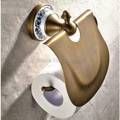 Bathroom Accessory Wall Mount Antique Brass Toilet Paper Roll Holder Wba405