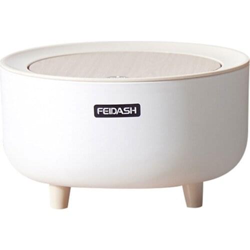 Mini Desktop Trash Can Garbage Waste Bin High Foot Design with Non-slip Mat Press Lid Elastic Buckle Tool New