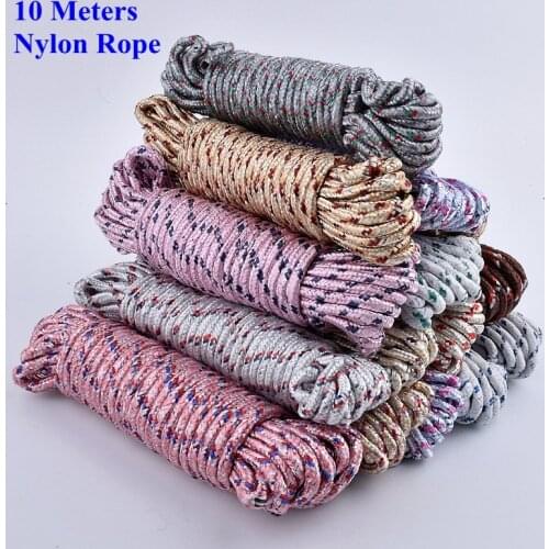 10m Nylon Rope Home Clothesline Rainproof cloth Tarpaulin Fixing Sunshade Net Installation Ropes Fruit Tree Branch Pulling Rope
