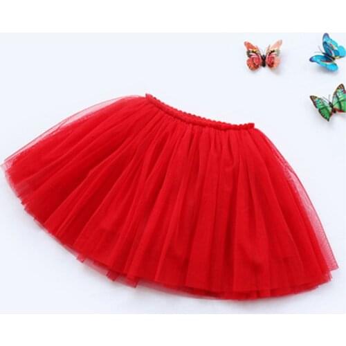 2020 new Baby Girls Clothes Three Layer Tulle Tutu Skirts Kids Girls Ball Gown Pettiskirt Sweet Girl Puff Princess Skirts red