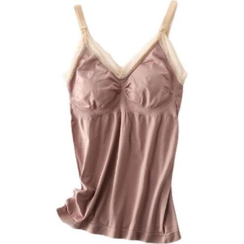 NEW 2021 Modal Sleeveless Ms. Mammal Lace Mammal Strap Vest Halter Pregnancy Clothes Breast Feeding Tops