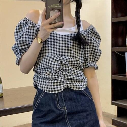 Блузки в клетку Octeyam China At AliExpress