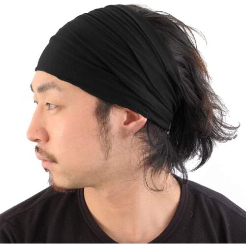 Solid Wide Cotton Sports Yoga Headbands For Women Men Lightweight Japanese Bandana Elastic Hairbands Turban Accessories Headwear