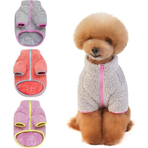 Pet Autumn And Winter Warm Costume Clothes For Small And Medium Dog Puppy Double-sided Velvet Simple Coat