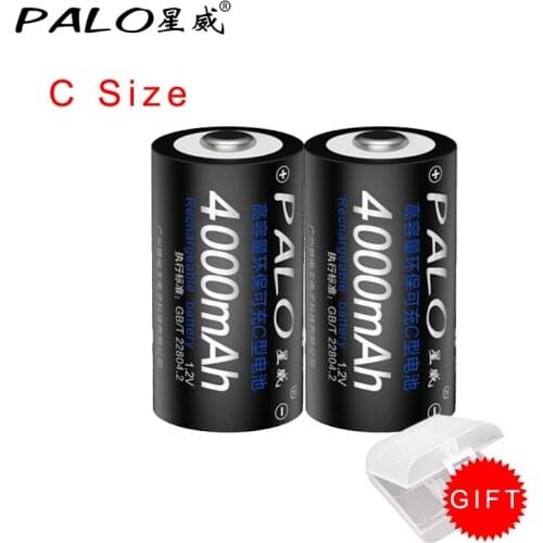 PALO Original New 1.2v C size rechargeable battery 4000mah 1.2v nimh battery rechargeable for Radio