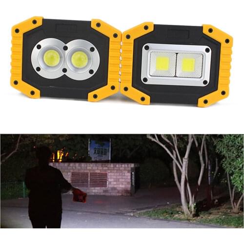 20W COB Portable Spotlight Camping Lantern LED Work Lamp Waterproof Rechargeable 18650 Emergency Hiking Night Light Flashlight