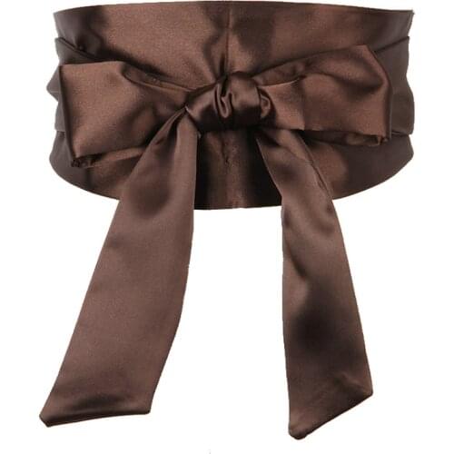 DKBLINGS Big knot sash belt for women double-circle bow tie wedding dress decoration ladies butterfly belt 300cm long