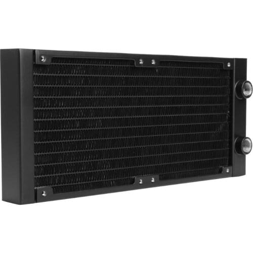 G1/4 Thread PC Cooler Water Cooling Radiator 12 Tubes Aluminum Radiator CPU Heat Sink Exchanger for Laptop Desktop Computer