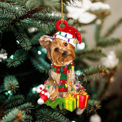 Christmas Dog Animal Pendant Christmas Tree Decoration Pendant Holiday Party Children Gift Living Room Ornaments Орнаменты