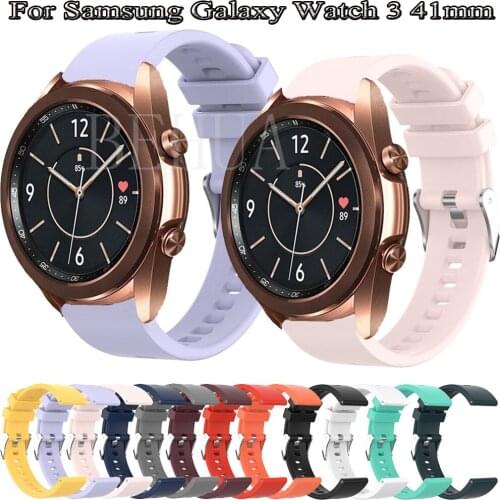 20mm WatchStrap For Samsung Galaxy Watch 3 41mm 42MM Active 2 Watch4 40mm 44mm Strap Band Bracelet WristStrap Silicone Wristband