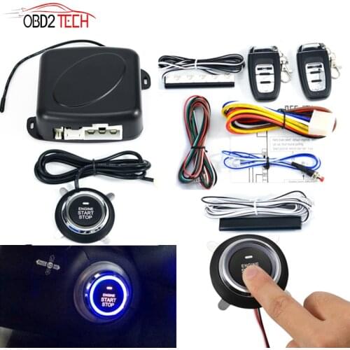 Car SUV PKE keyless Entry Engine Start Alarm System Push Button Remote Starter Universal Smart Car Start Button System