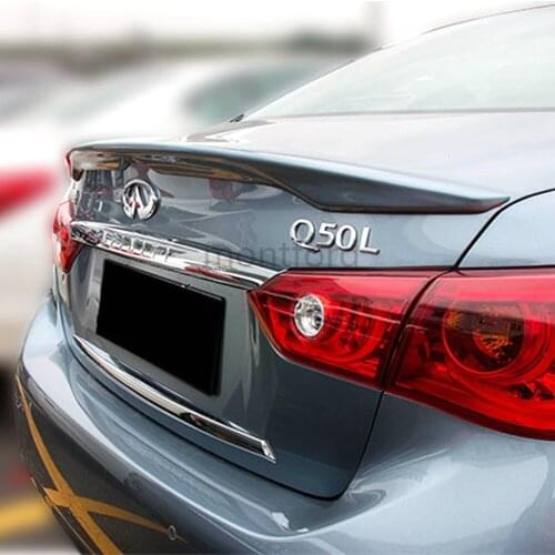 Car Styling Exterior ABS Plastic Unpainted Primer Rear Roof Wing Spoiler Cover Fit For Infiniti Q50 Q50L Spoiler 2014 2015 2016