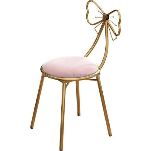 Makeup stool backrest bedroom makeup chair net red ins chair dressing table stool nail butterfly light luxury dressing stool