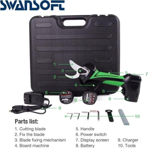 SWANSOFT Electric pruning shears professional pruning scissors electric garden tools charging Electric battery scissors Garden