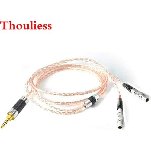 Thouliess HI-FI 8 Cores 7N OCC Copper Silver Mixed Earphone Replacement Cable Upgrade Cable for Focal Utopia ELEAR Headphones
