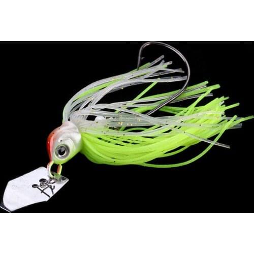 WALK FISH 10g/14g Fishing Spinner bait Silicone Skirt Metal Lure Jig pike walleye Fishing Sequins Spinner Beard CrankWorm Hook