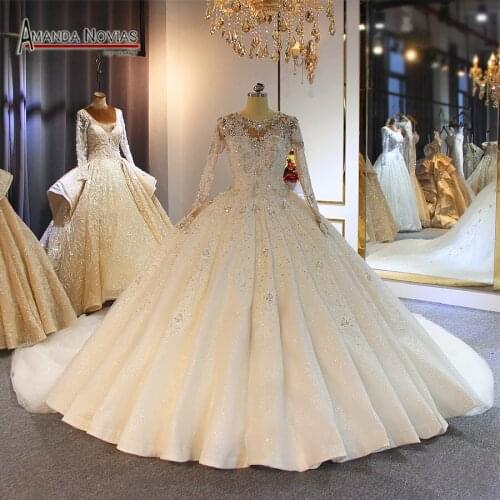 Customer Order Full Beading Wedding Dress Handmades Sew Beading Bridal Dress Luxury 2022